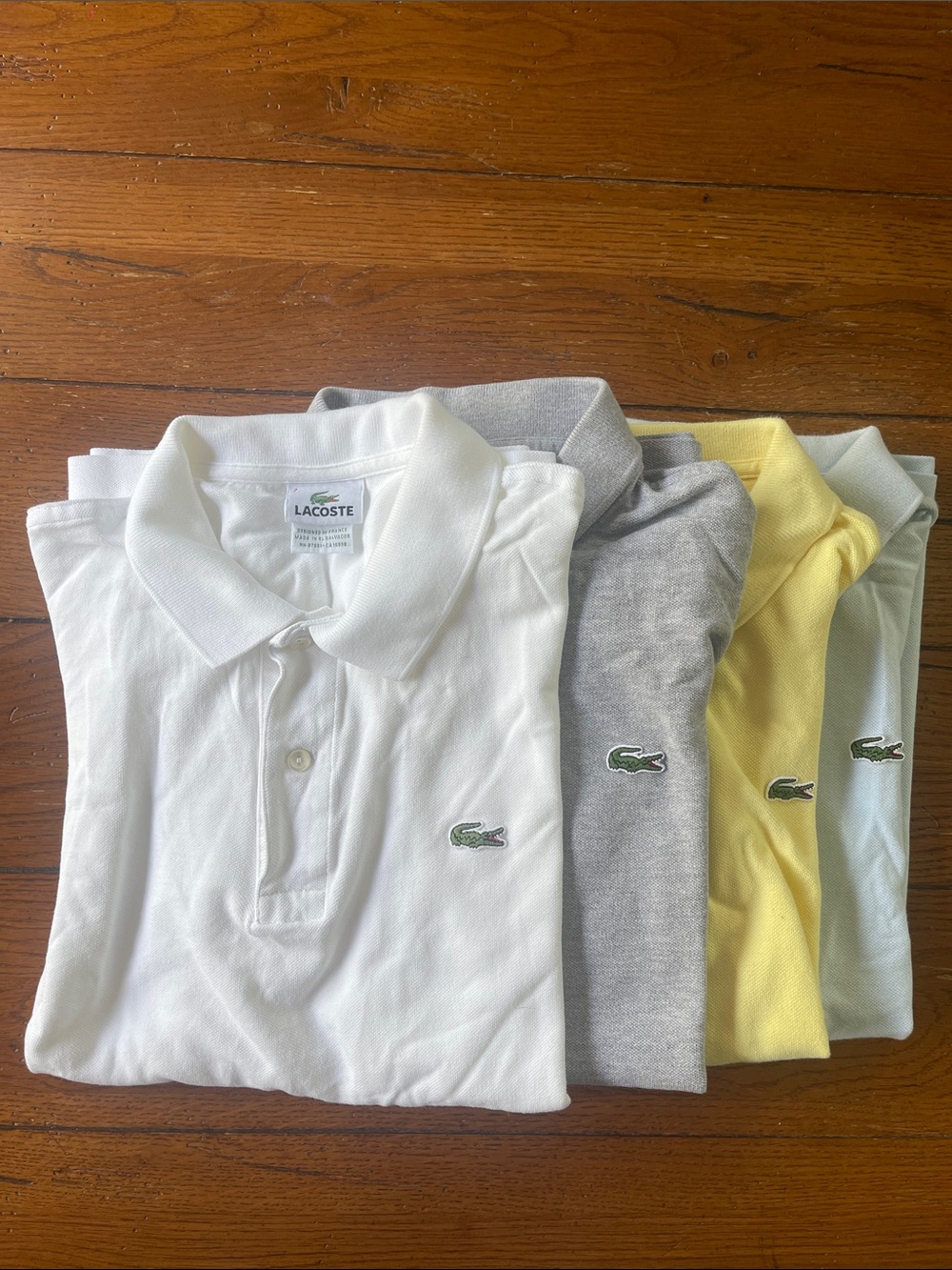 Lacoste Polo Pack in White, Gray, Yellow, Light Blue